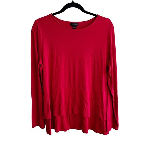 J.Jill Wearever Collection Peplum Ruffle Long Sleeve Stretch Shirt - Picture 2 of 7